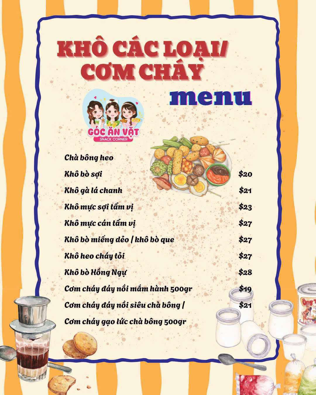 Khô Các Loại/ Cơm Cháy Menu