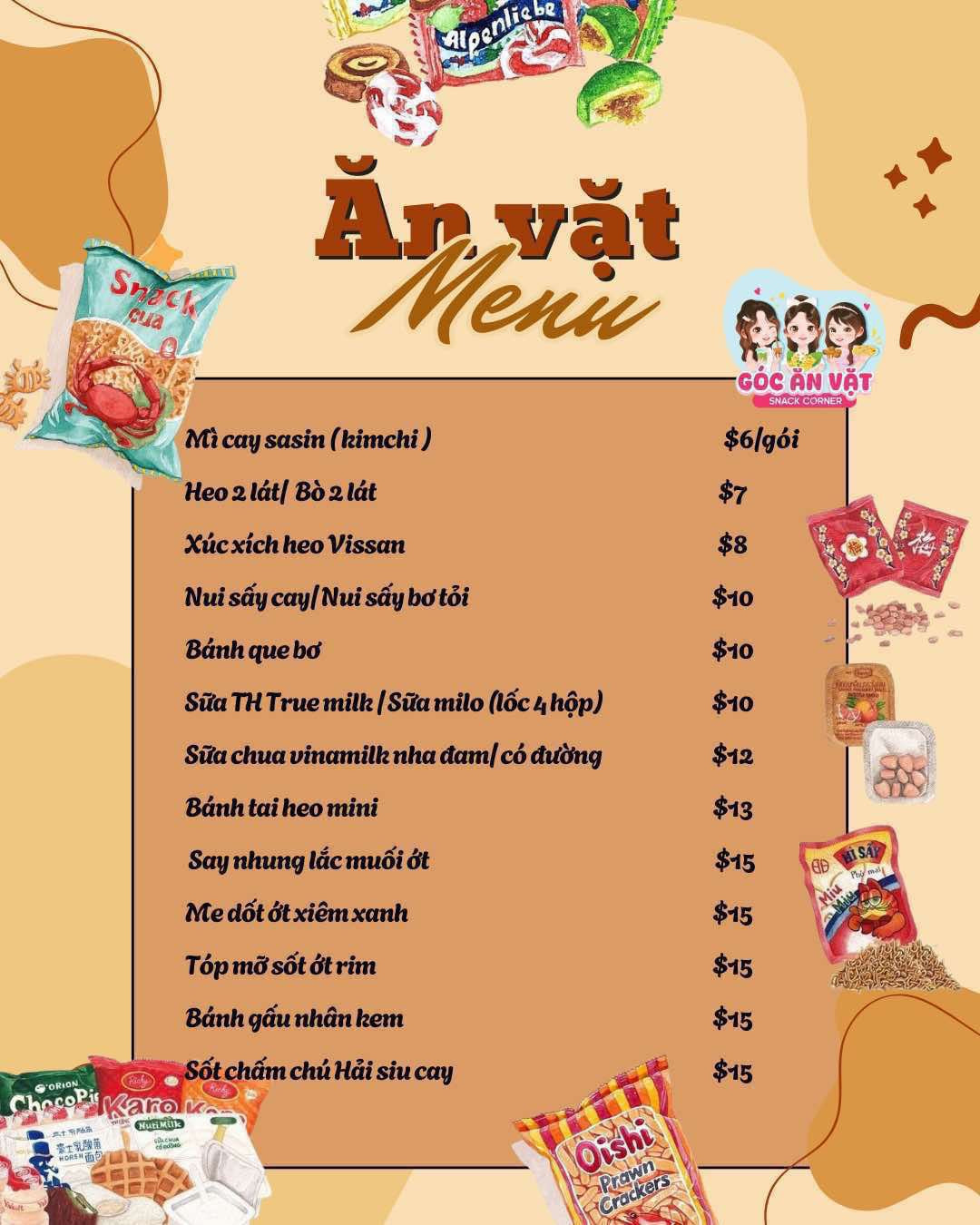 Ăn Vặt Menu