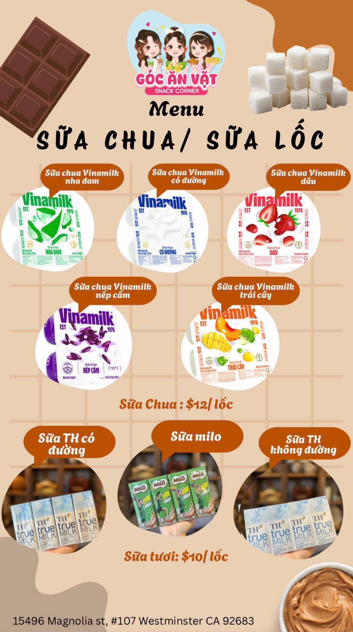 Sữa Chua/ Sữa Lốc Menu